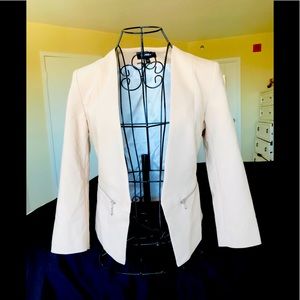 NWT Express Zip Pocket Cutaway Blazer, Beige Pink